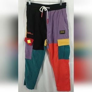 Aelfric Eden Color Block Patchwork Corduroy Pants 90s Retro Sz Medium EUC